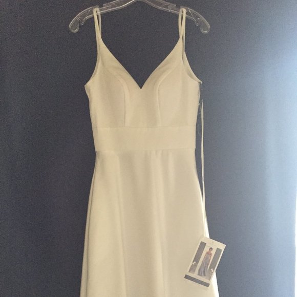 Formal White Satin Dress - Picture 3 of 3